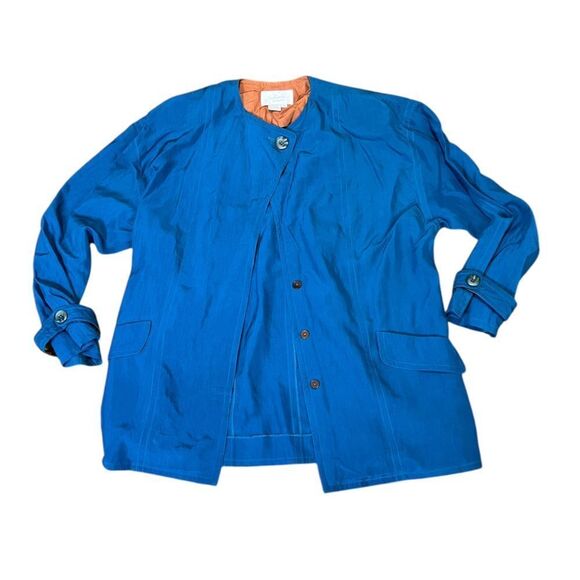 Vintage Jackets & Blazers - Vintage Schrader Separates 100% Silk Jacket Women’s Size 8 Button Front Blazer